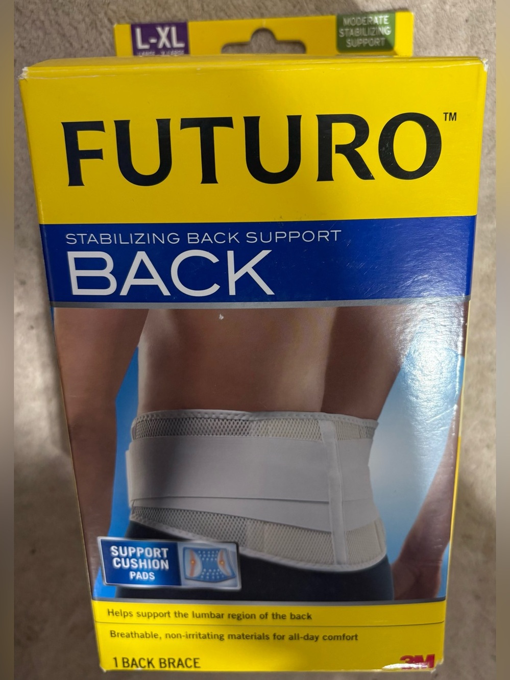 Futuro White Stabilizing Back Support Brace Sz. L-XL NIB